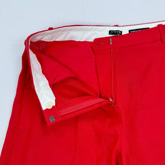 J Crew Womens Pleated Linen Wide Leg Trouser Pant Size 12 Red - Picture 4 of 14